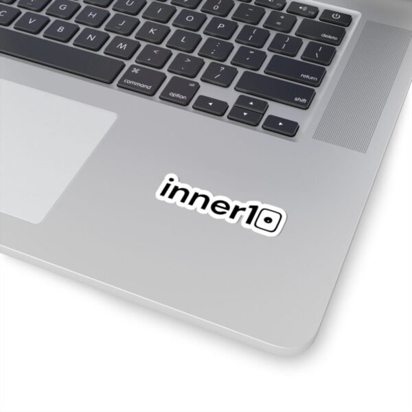 Inner10 Logo Sticker — Minimal Monochrome Laptop Decal (Kiss-Cut)